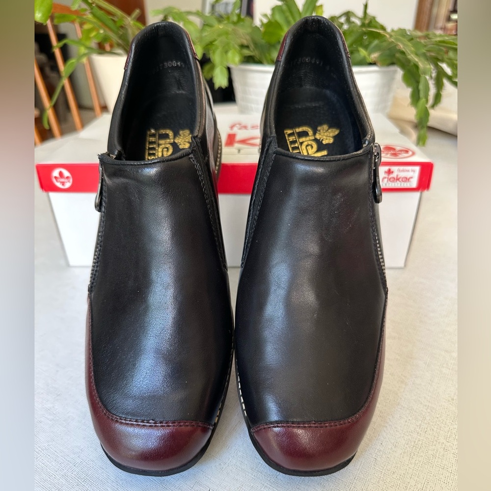 Rieker Black with Oxblood Detail Booties